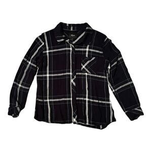 RAILS Hunter Plaid Flannel Button-Down Shirt Midnight Forest Green Blue Sz M